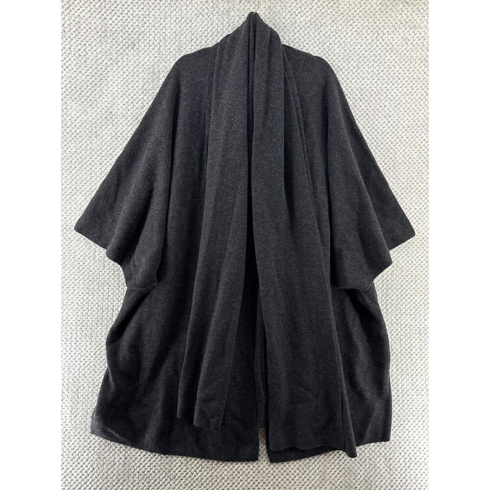 Banana Republic Sweater Women OS Coal Black Draped Scarf Cardigan Wool Blend New